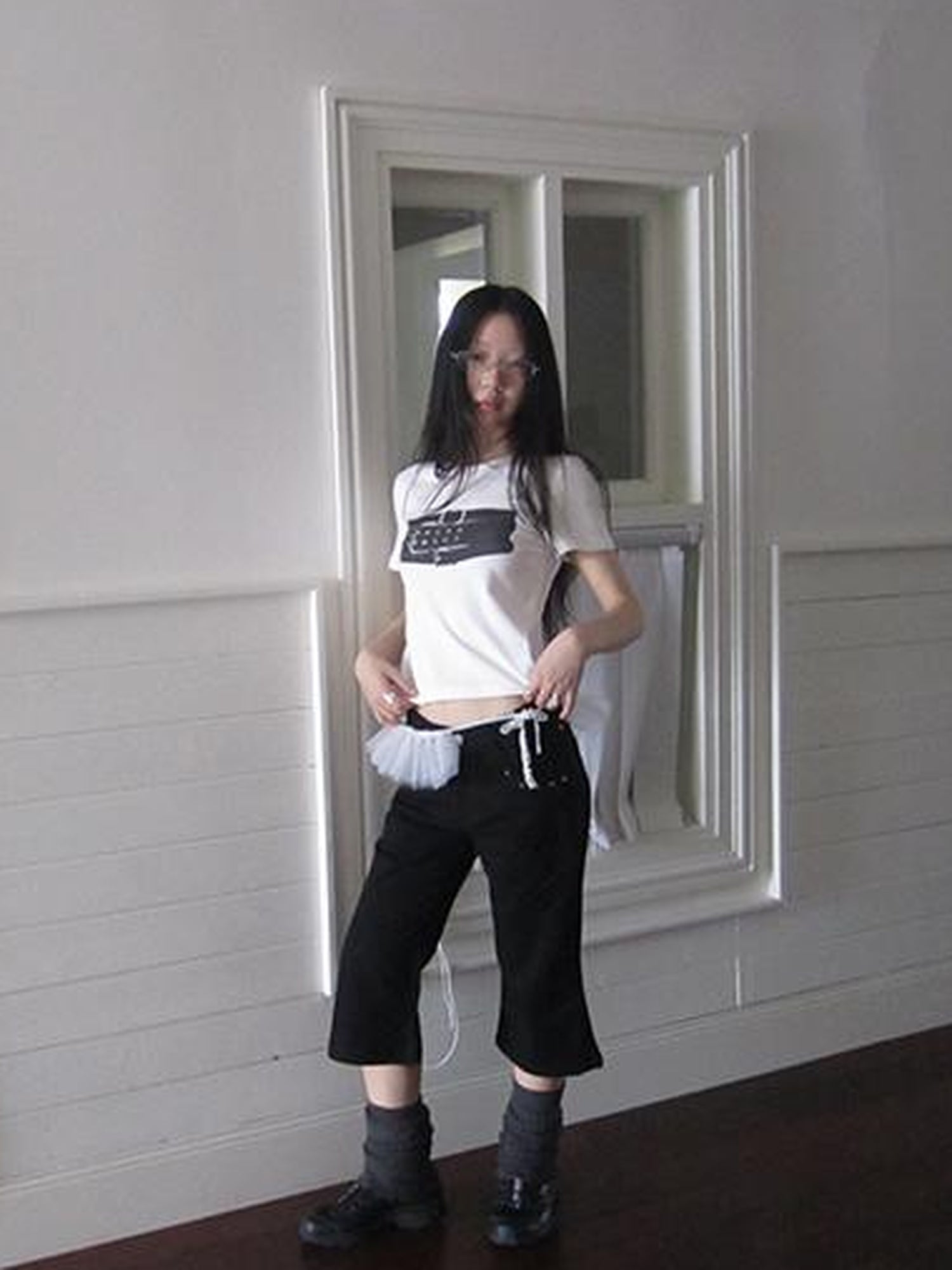 ang project Vintage Rivet Slimming Cropped Flared Pants