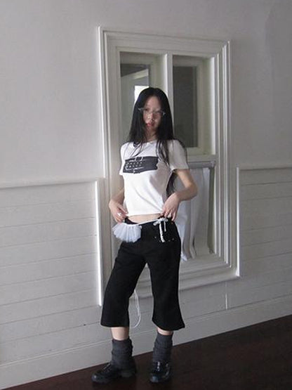 ang project Vintage Rivet Slimming Cropped Flared Pants