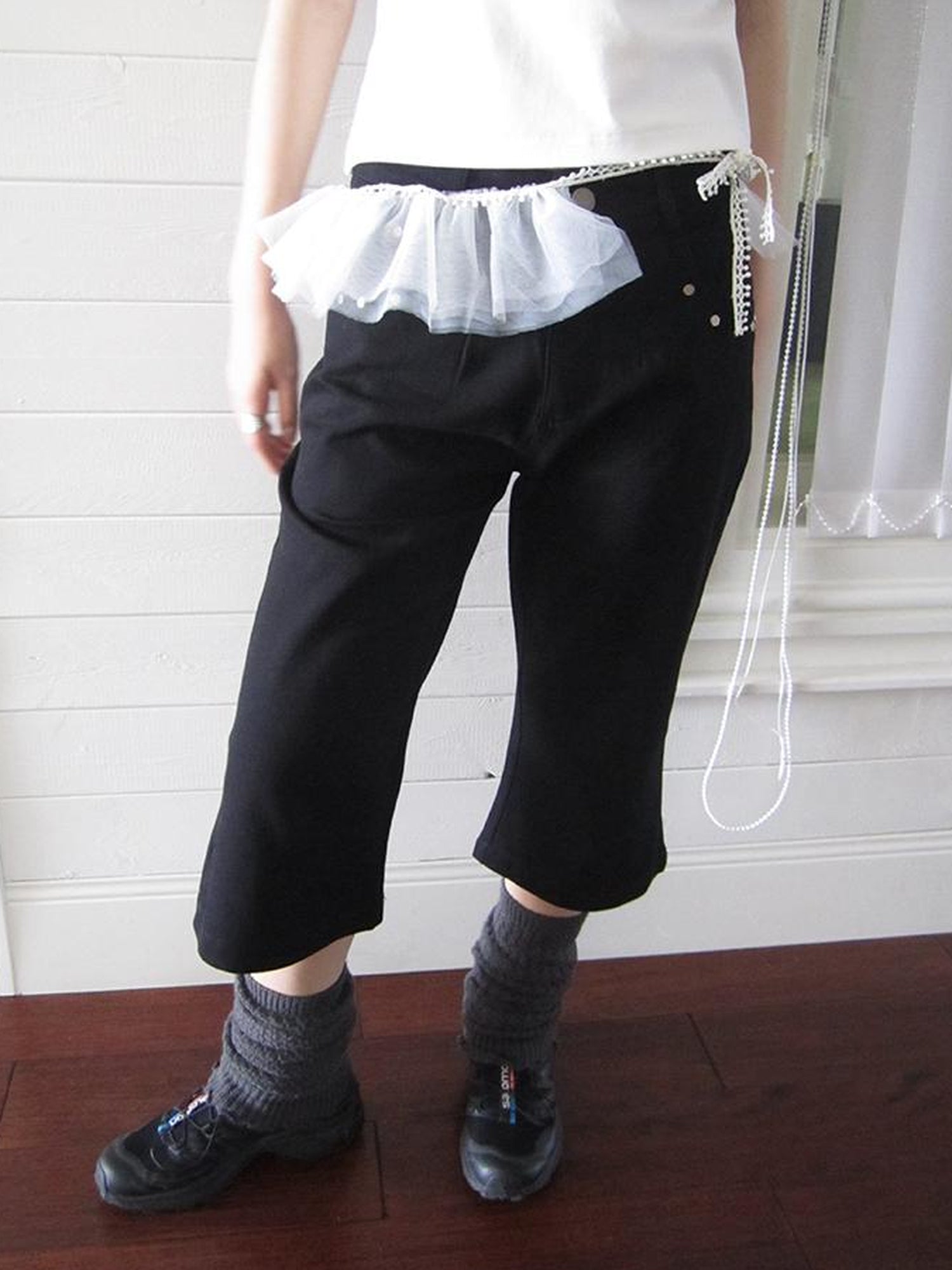 ang project Vintage Rivet Slimming Cropped Flared Pants