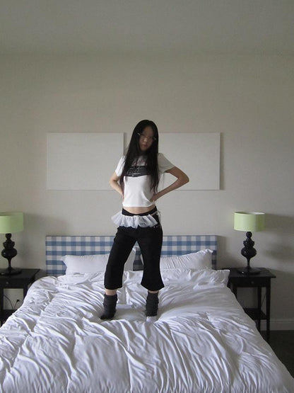 ang project Vintage Rivet Slimming Cropped Flared Pants