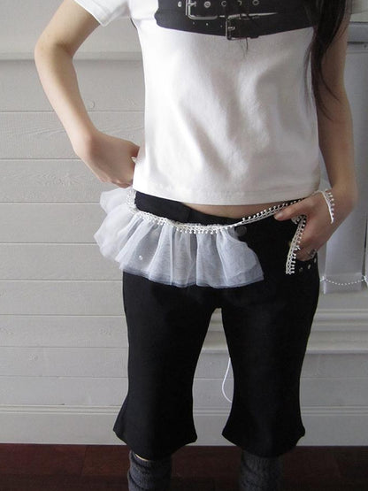 ang project Vintage Rivet Slimming Cropped Flared Pants
