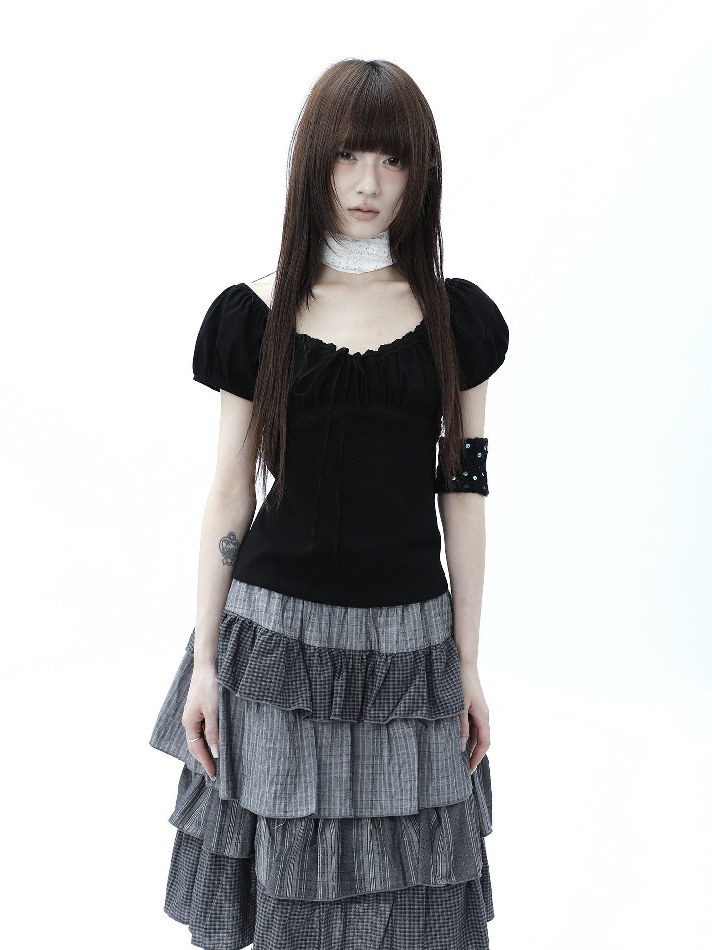 ang_project_Vintage_Ruched_Drawstring_Tie_Panelled_Puff_Women&