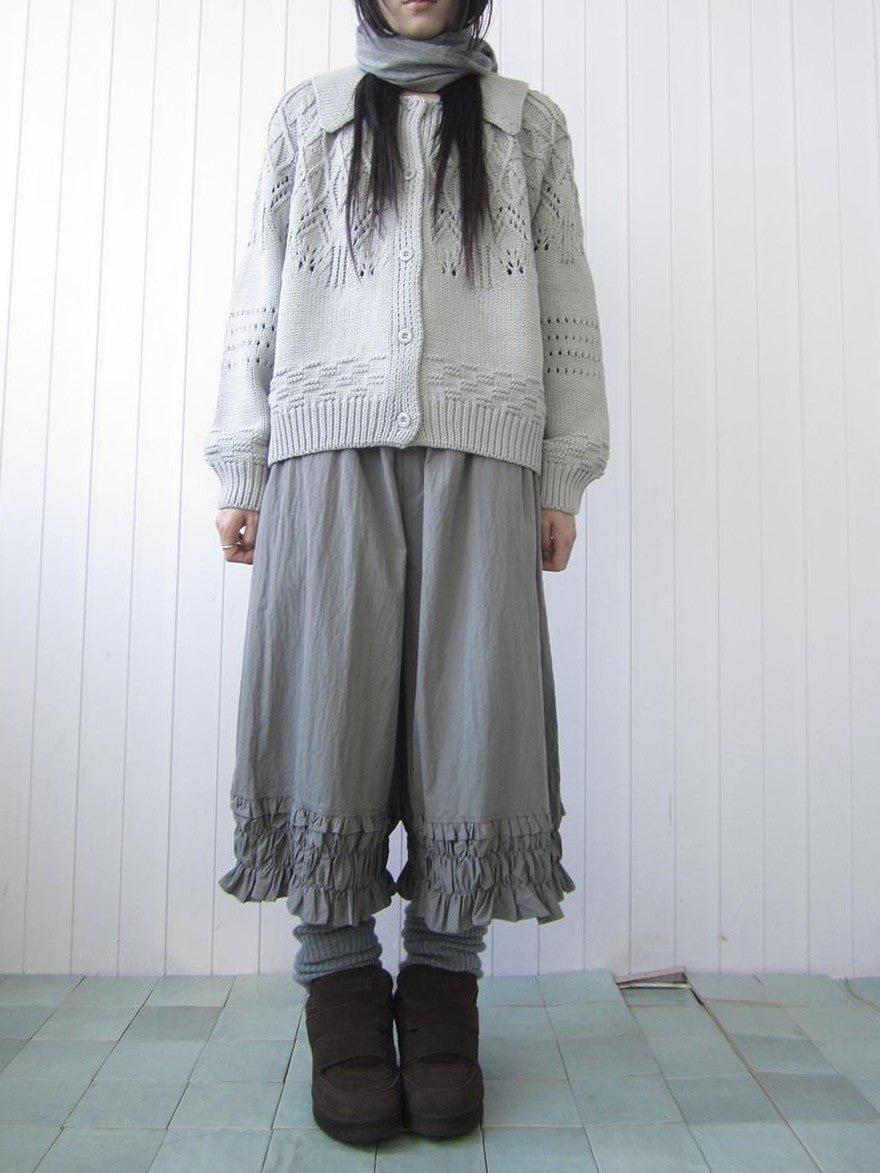 ang project Vintage Ruffle Ruched Elastic Waist Wide Leg Women&