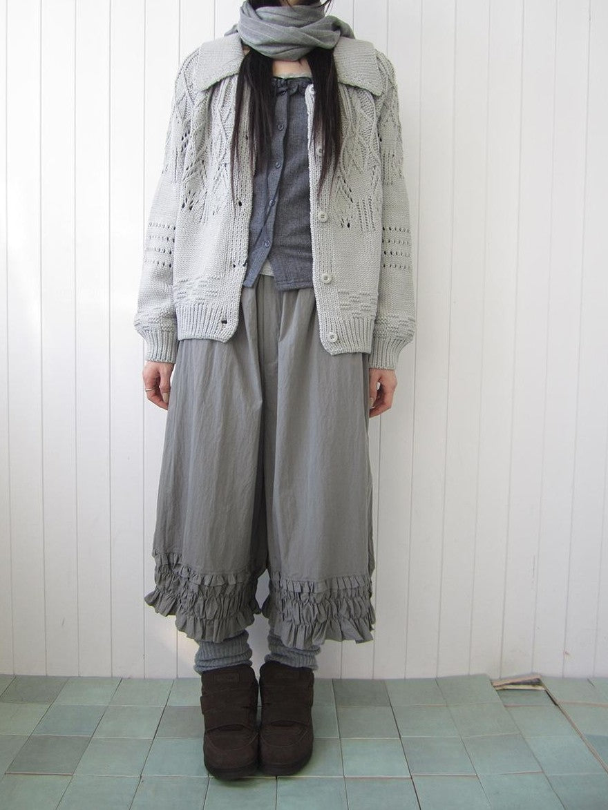 ang project Vintage Ruffle Ruched Elastic Waist Wide Leg Women&