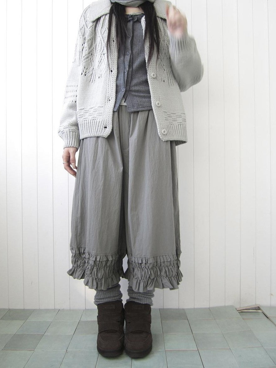 ang project Vintage Ruffle Ruched Elastic Waist Wide Leg Women&