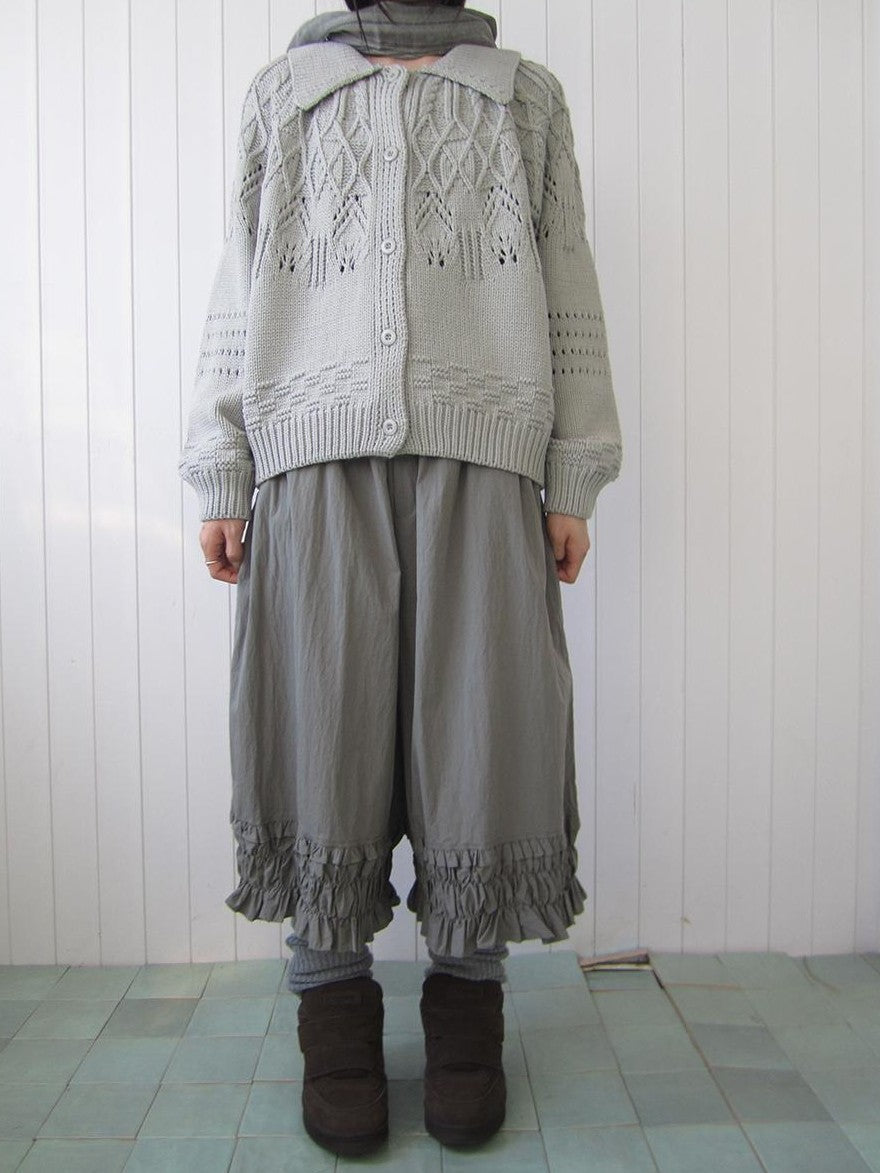 ang project Vintage Ruffle Ruched Elastic Waist Wide Leg Women&