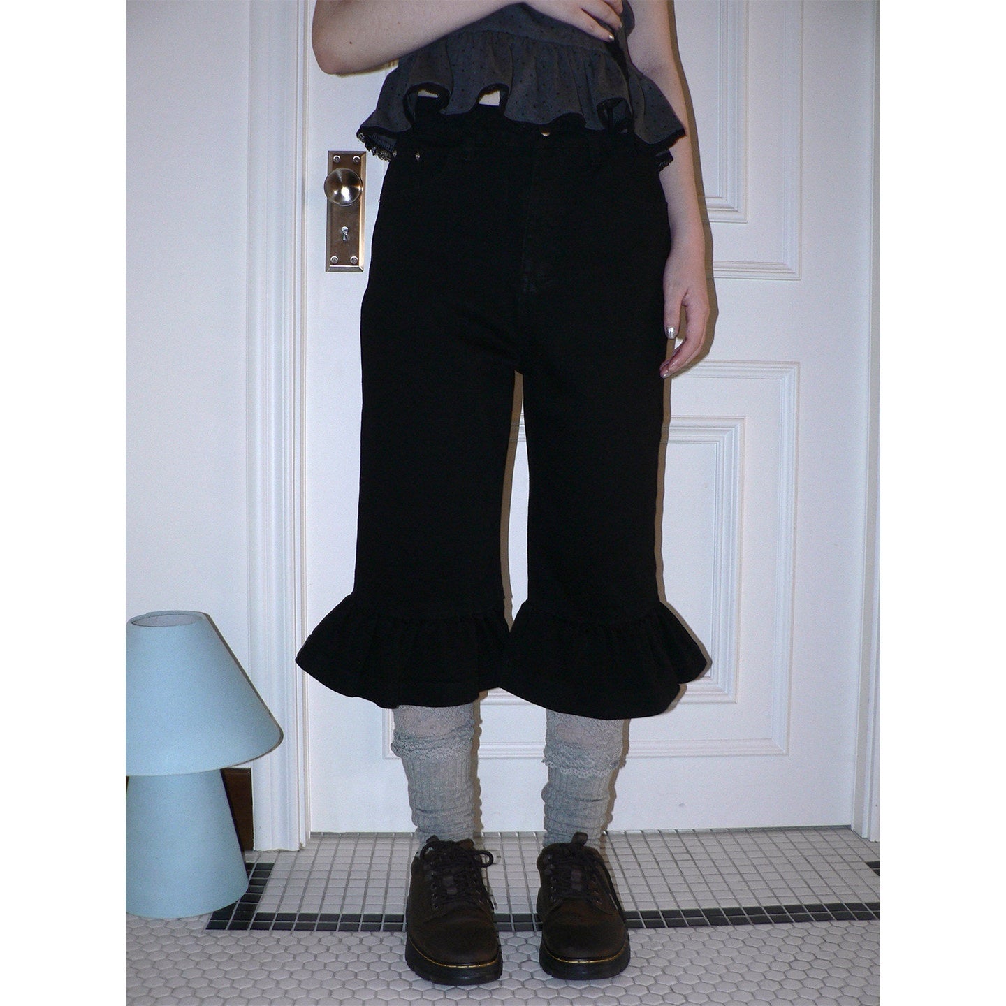 ang_project_Vintage_Ruffle_Trim_High_Waist_Slim_Cropped_Flare_Women&
