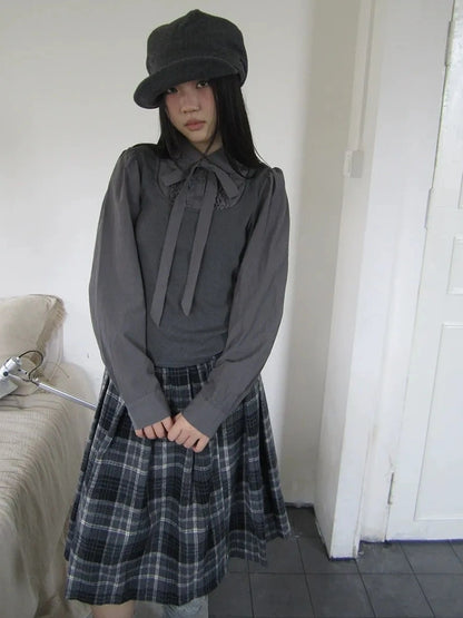 ang project Vintage Ruffled Lace Up Vest Blouse Shirts