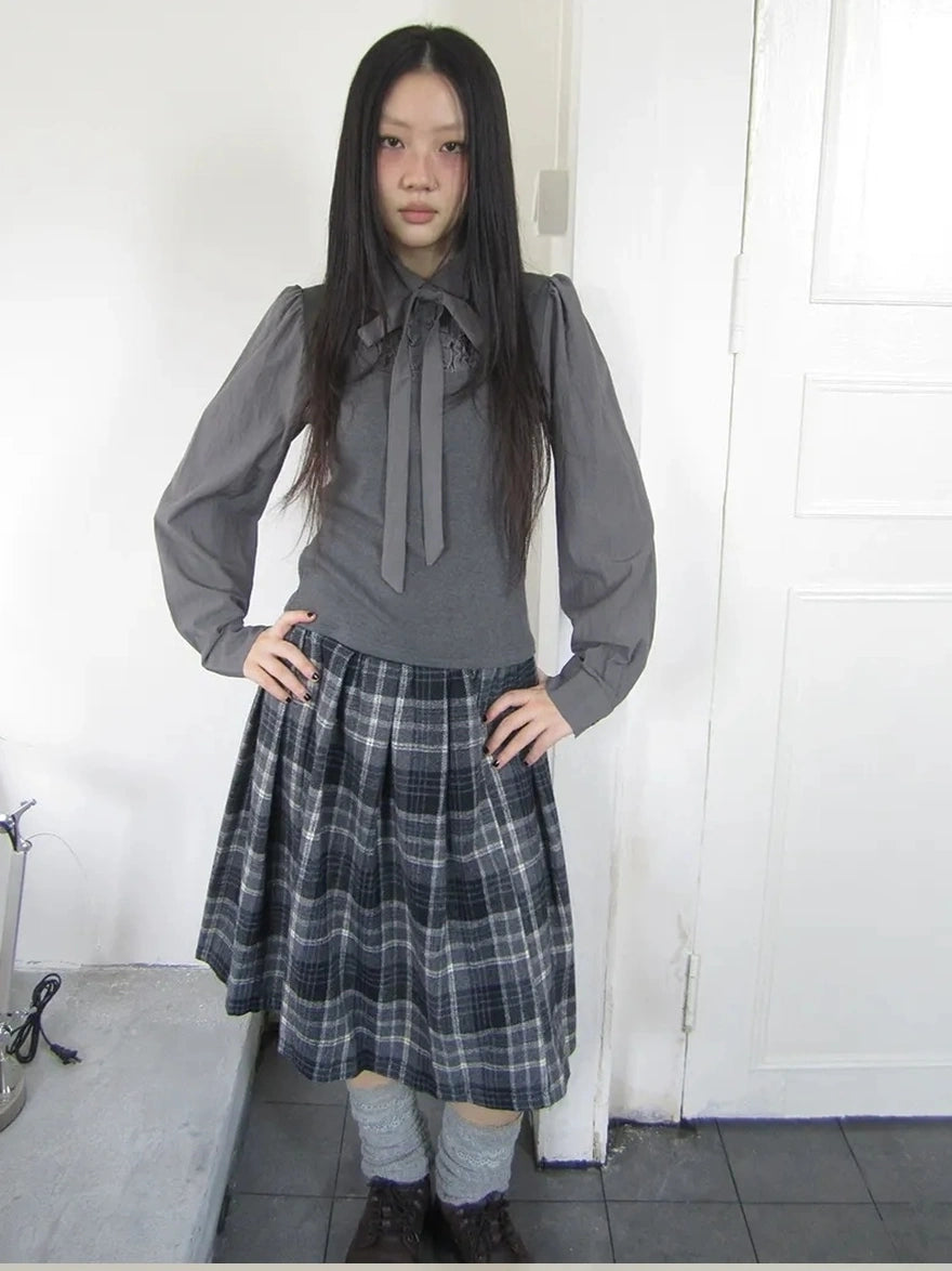 ang project Vintage Ruffled Lace Up Vest Blouse Shirts