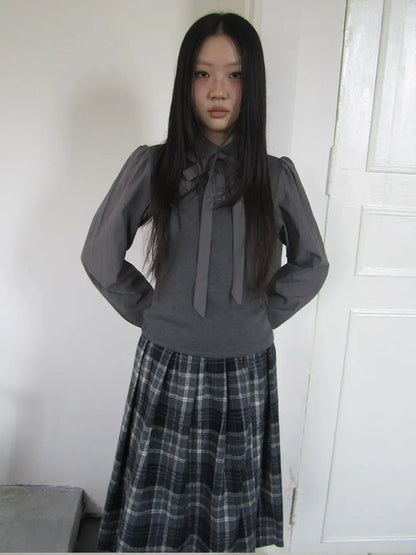 ang project Vintage Ruffled Lace Up Vest Blouse Shirts