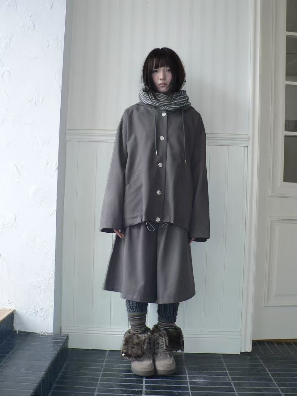 ang_project_Vintage_Solid_Hooded_Button_Drawstring_Loose_Women&