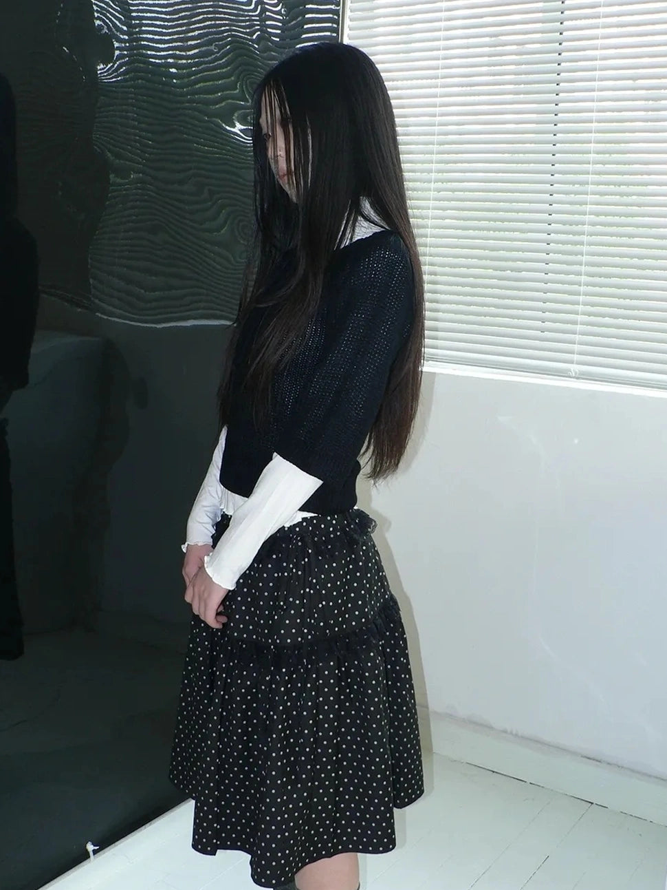 ang project Vintage Square Neckline Slim Fit Knit Sweater Cardigan