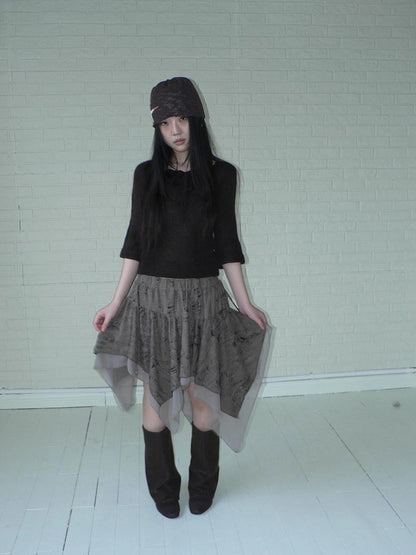 ang project Vintage Square Neckline Slim Fit Knit Sweater Cardigan