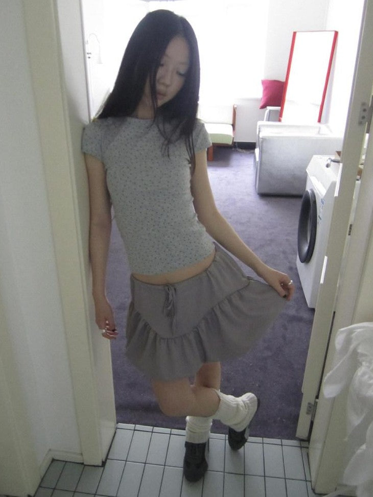 ang project Vintage Star And Polka Dot Print Slim Fit Women&