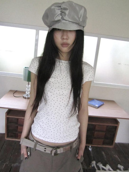 ang project Vintage Star And Polka Dot Print Slim Fit Women&