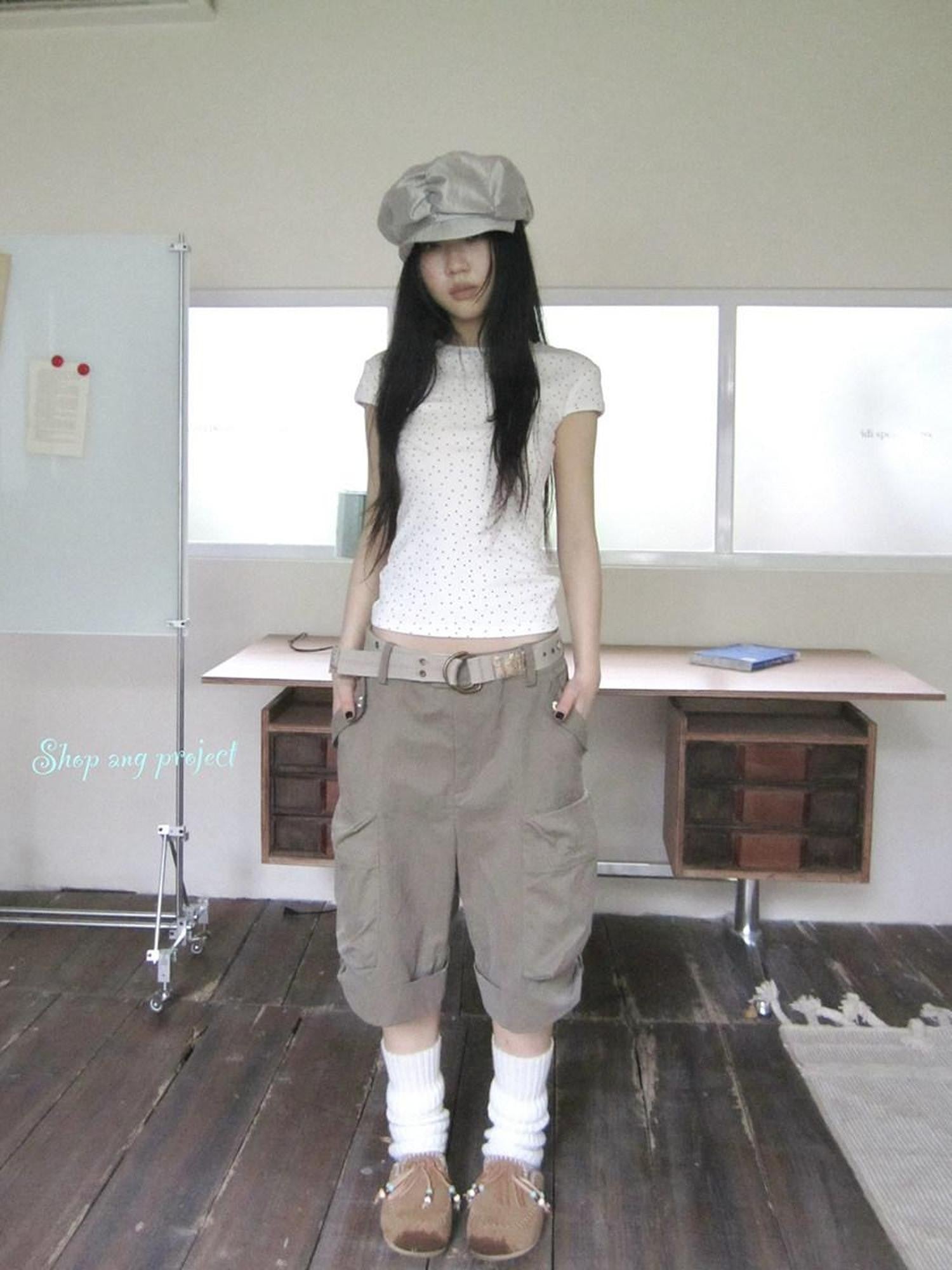 ang project Vintage Star And Polka Dot Print Slim Fit Women&