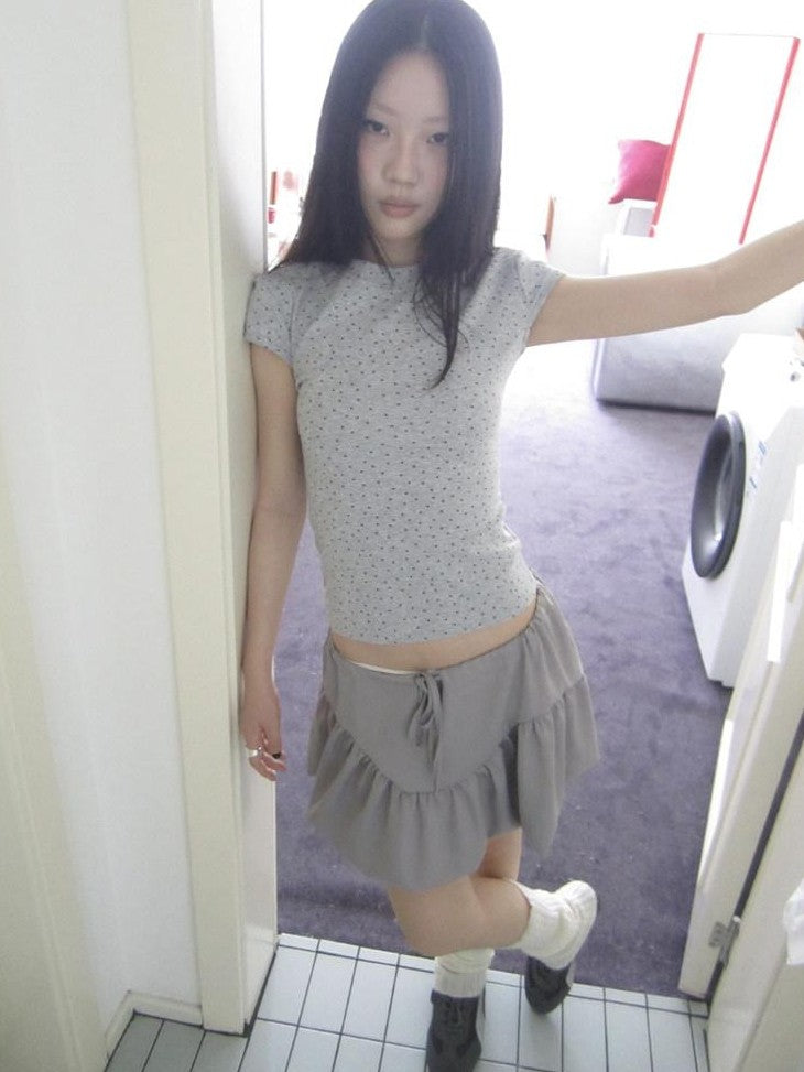 ang project Vintage Star And Polka Dot Print Slim Fit Women&