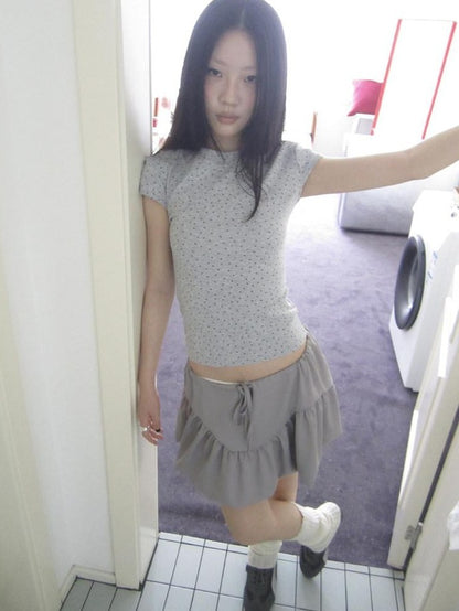 ang project Vintage Star And Polka Dot Print Slim Fit Women&