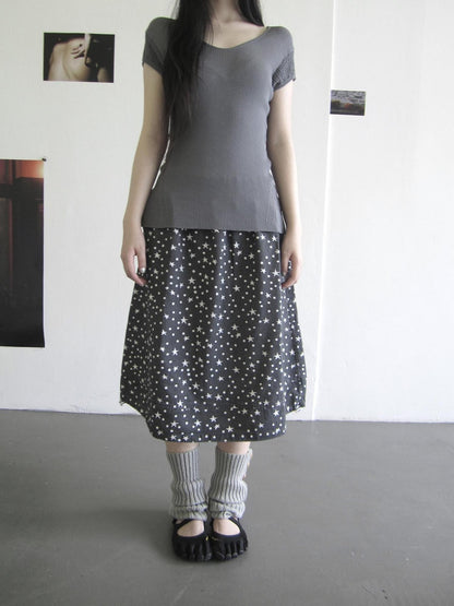 ang project Vintage Star Polka Dot Print Drawstring A Line Women&