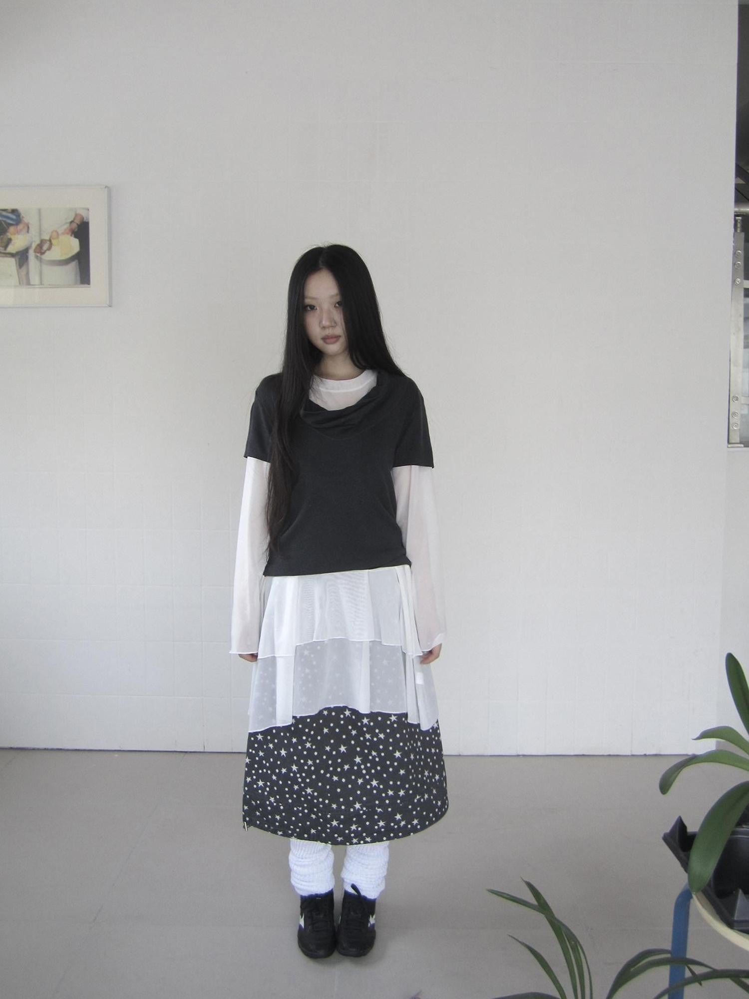 ang project Vintage Star Polka Dot Print Drawstring A Line Women&