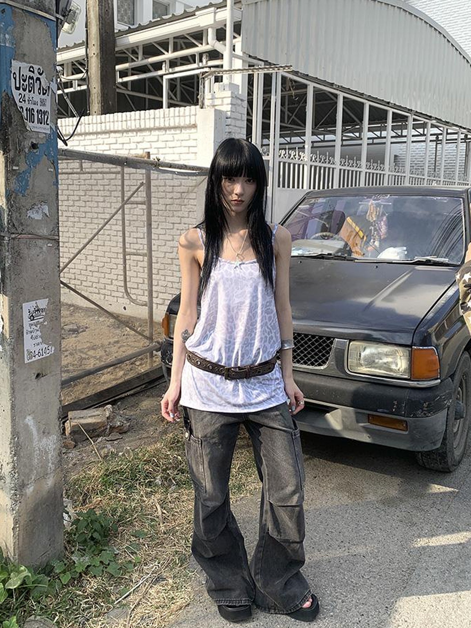 Updateang project Vintage Summer Cross Back Leopard Print Midi Camisole Dress