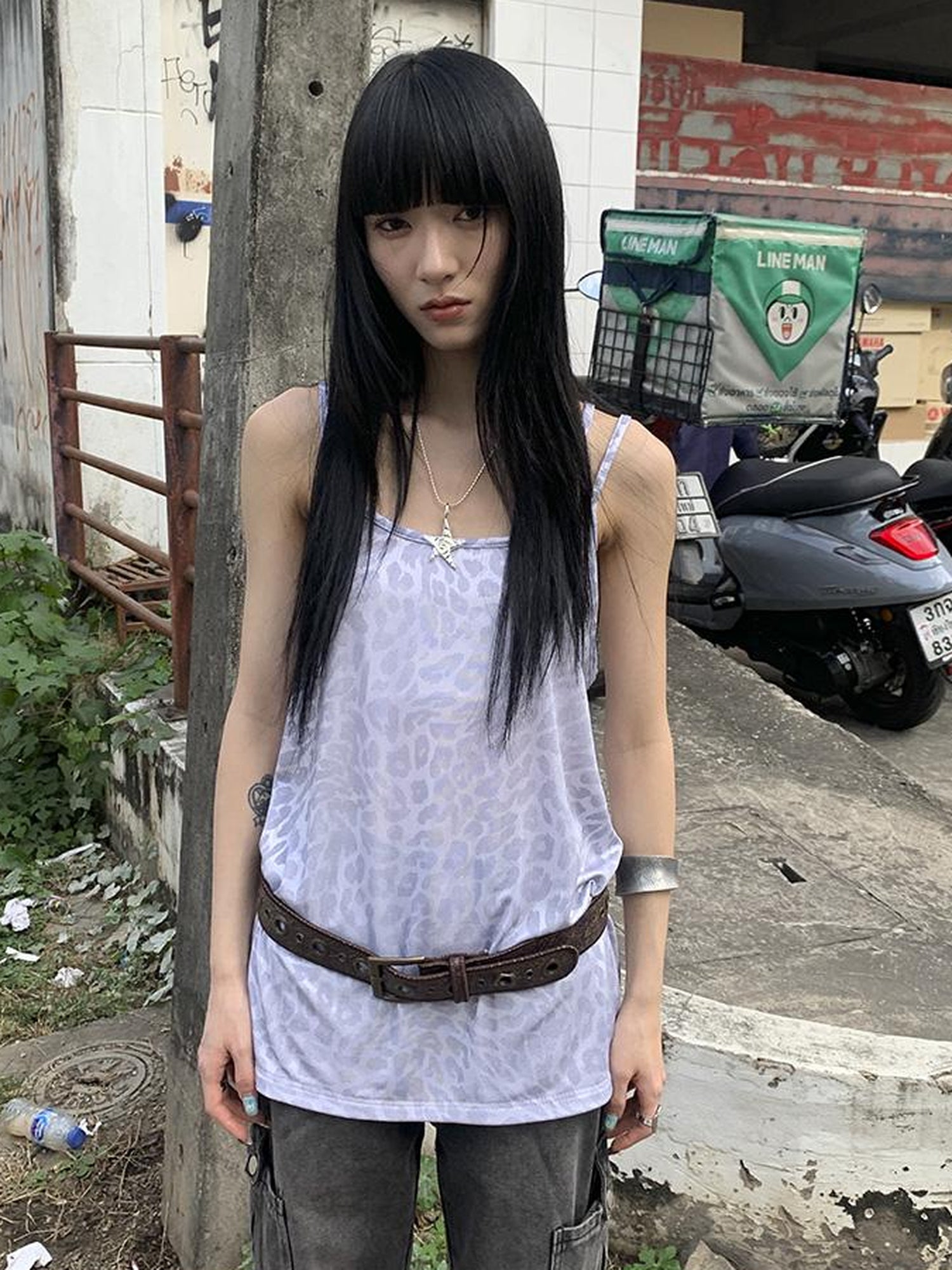 Updateang project Vintage Summer Cross Back Leopard Print Midi Camisole Dress