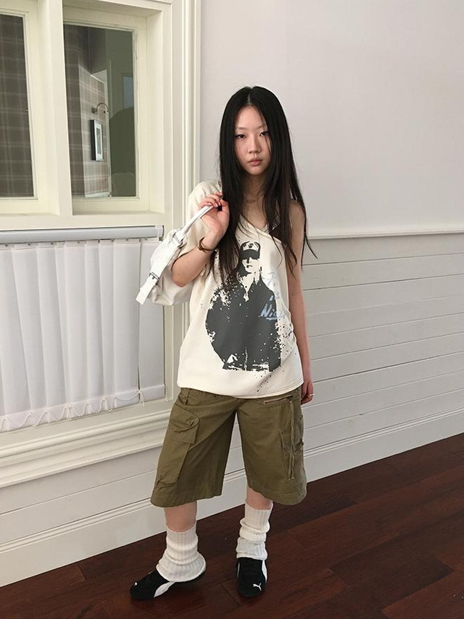 Updateang project Vintage Summer Portrait Print Off Shoulder Lace Trim T Shirt