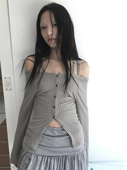 ang project Vintage Textured Button Front Knit Bolero