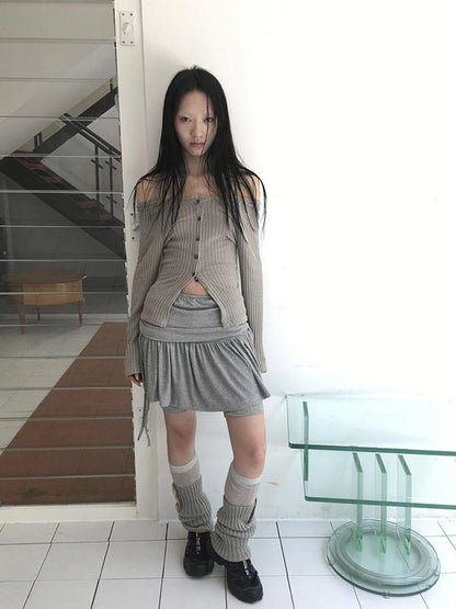 Vintage Textured Button Front Knit Bolero