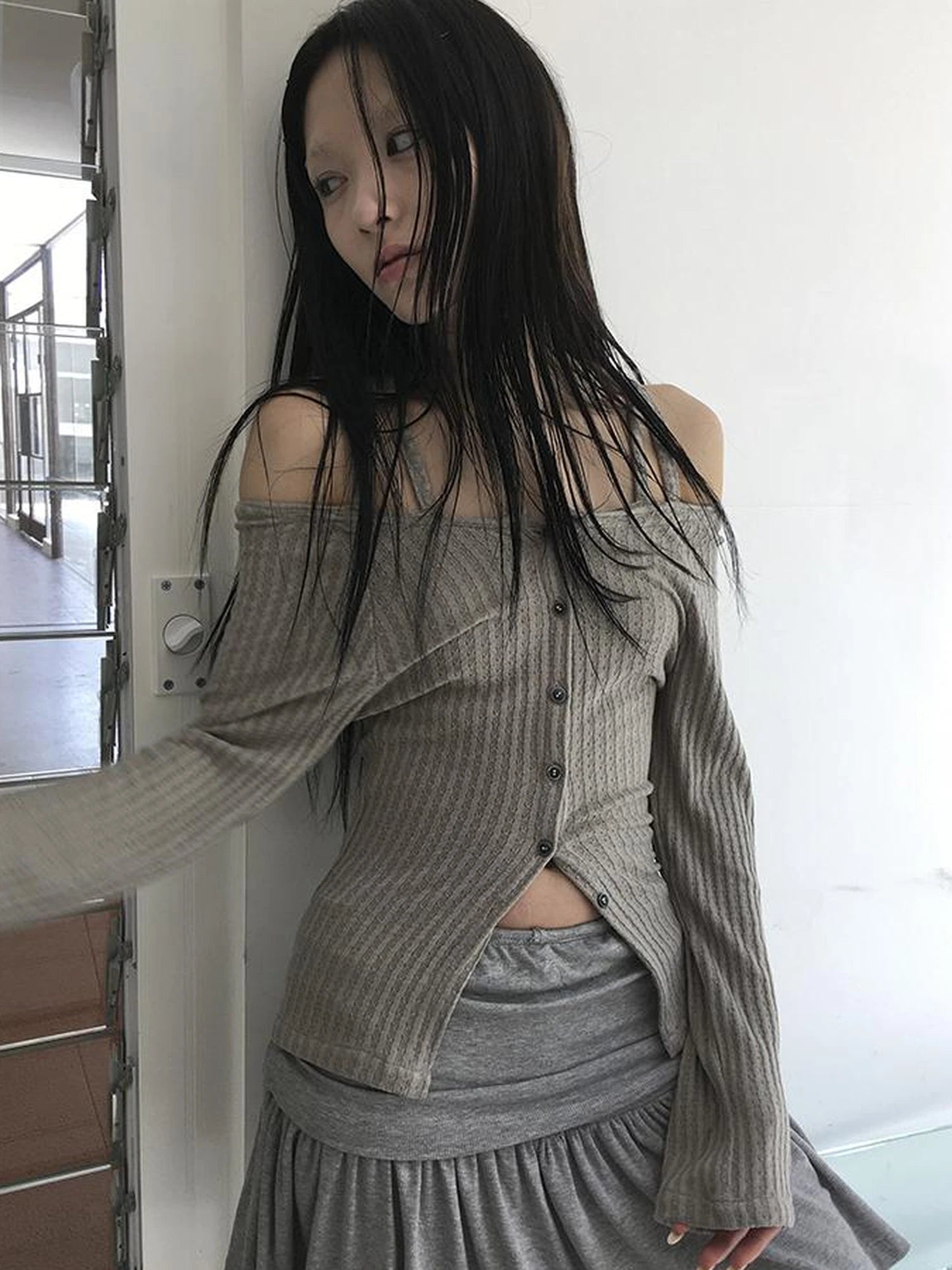 Vintage Textured Button Front Knit Bolero