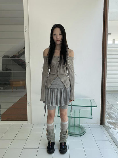 ang project Vintage Textured Button Front Knit Bolero