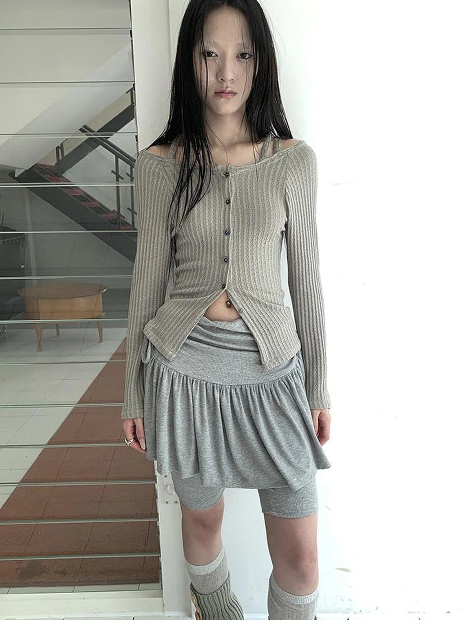 Vintage Textured Button Front Knit Bolero