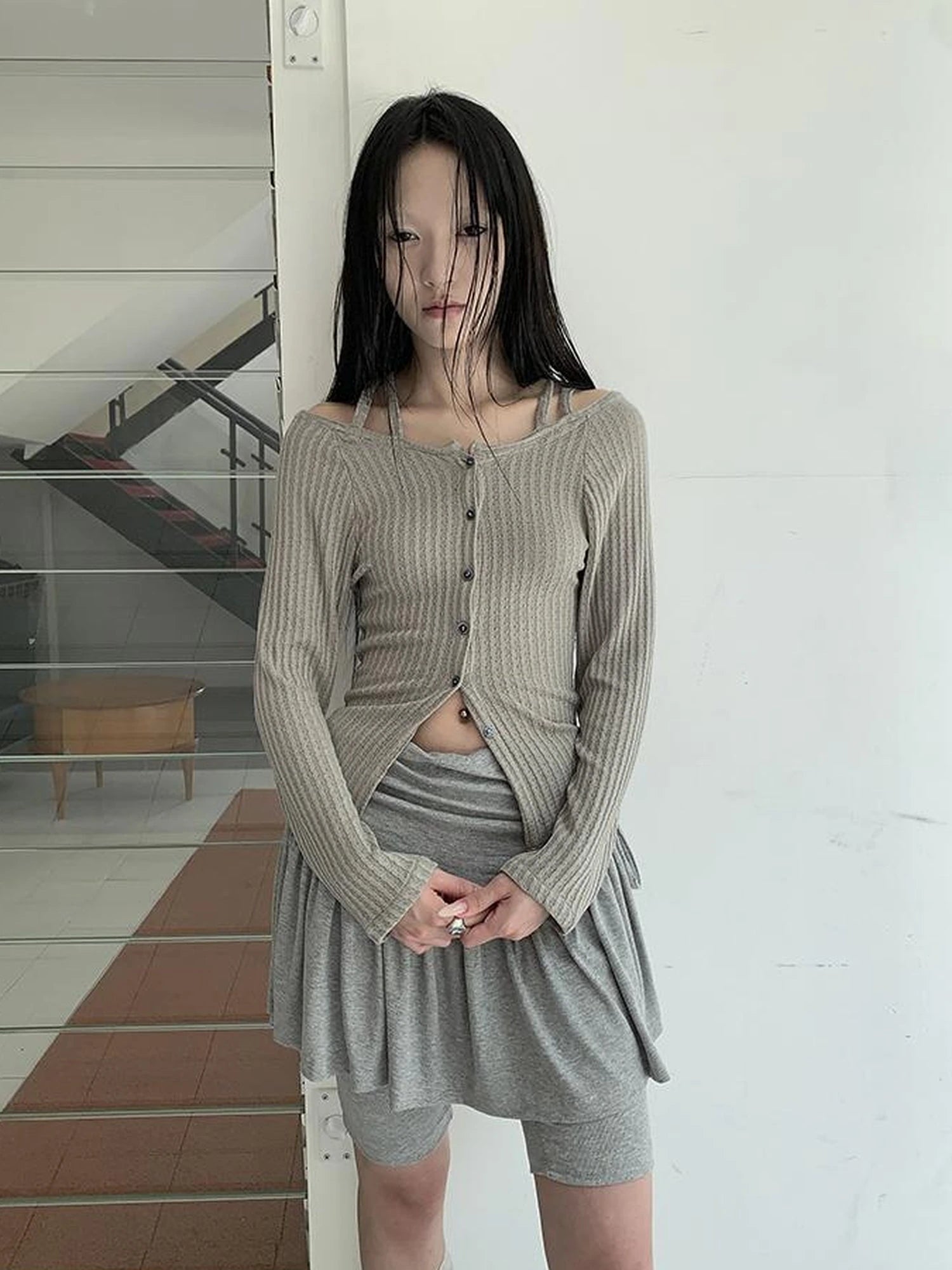 Vintage Textured Button Front Knit Bolero