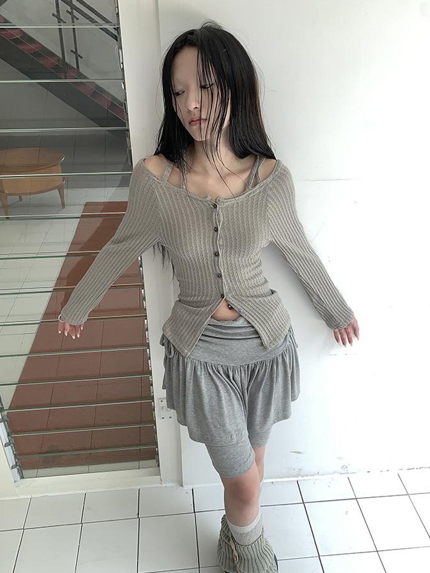 ang project Vintage Textured Button Front Knit Bolero