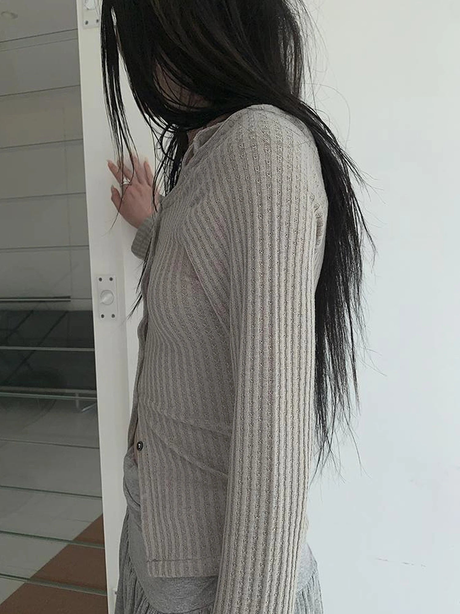 Vintage Textured Button Front Knit Bolero