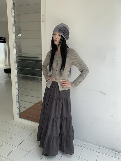 ang project Vintage Textured Button Front Knit Bolero