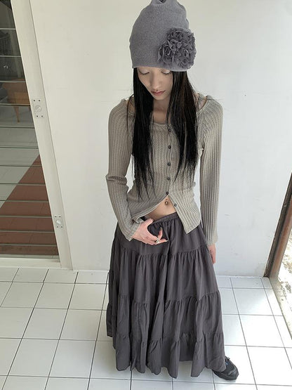 ang project Vintage Textured Button Front Knit Bolero