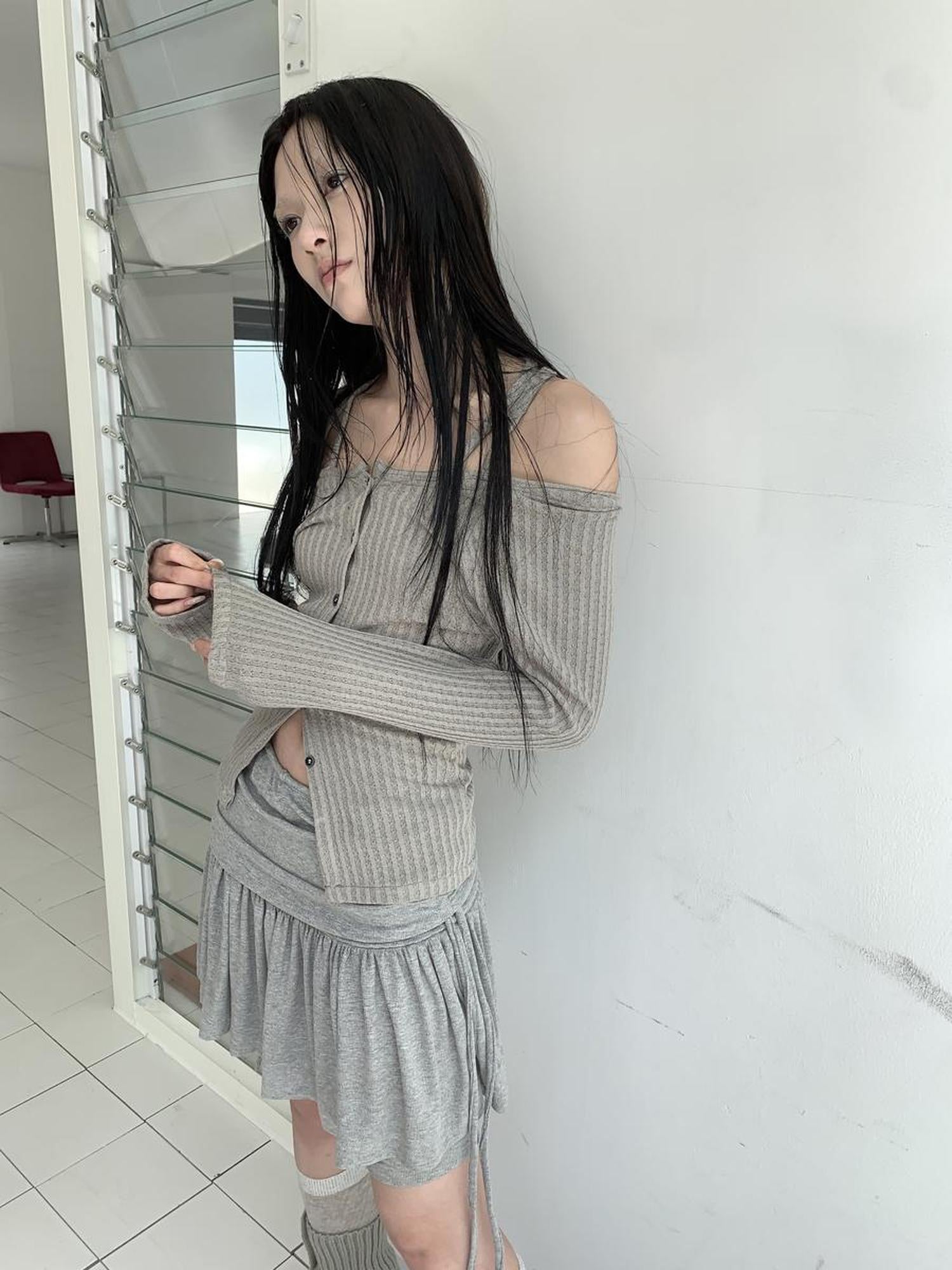 ang project Vintage Textured Button Front Knit Bolero