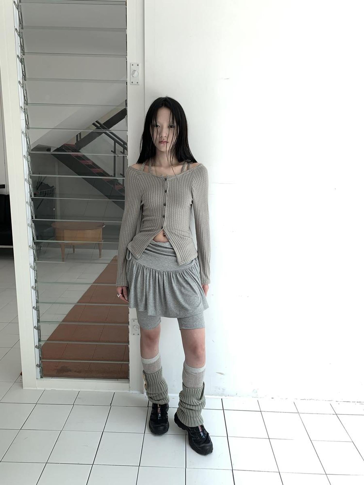 ang project Vintage Textured Button Front Knit Bolero