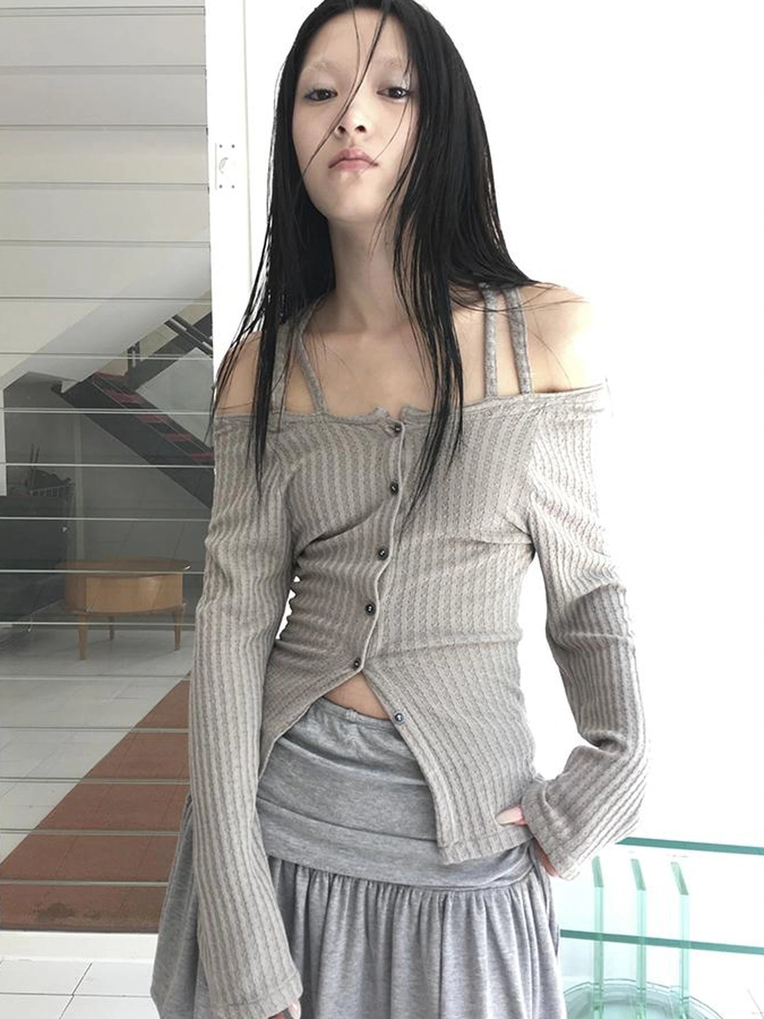 Vintage Textured Button Front Knit Bolero