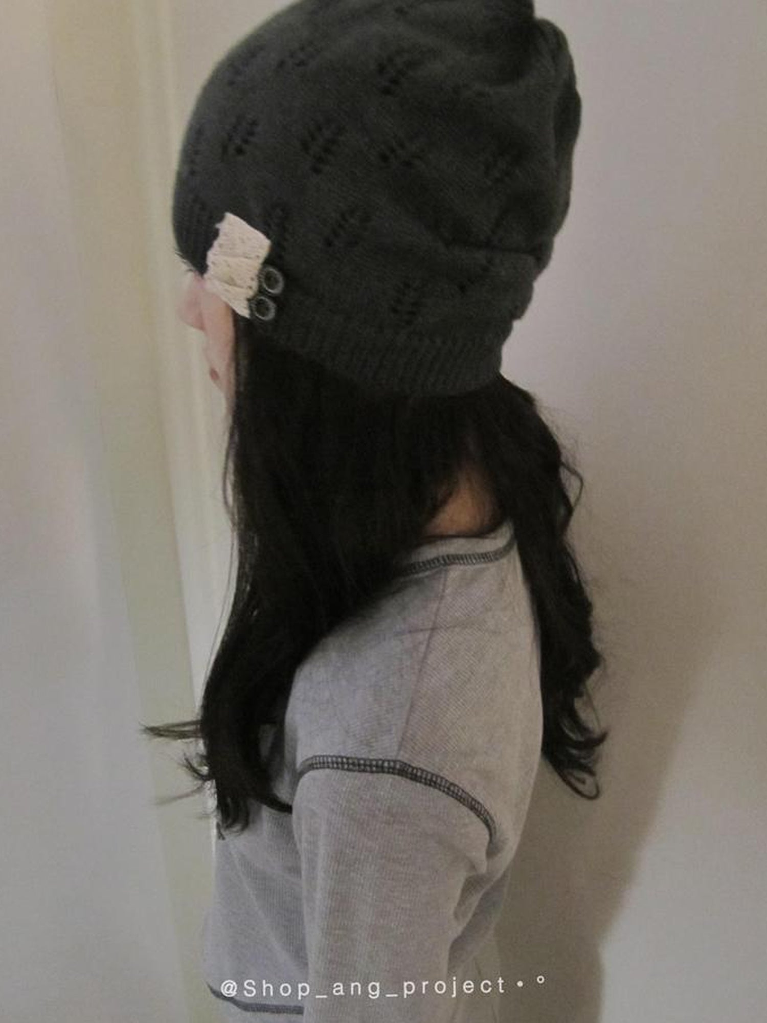 ang project Vintage Textured Knit Beanie Slouchy Ribbed Cap
