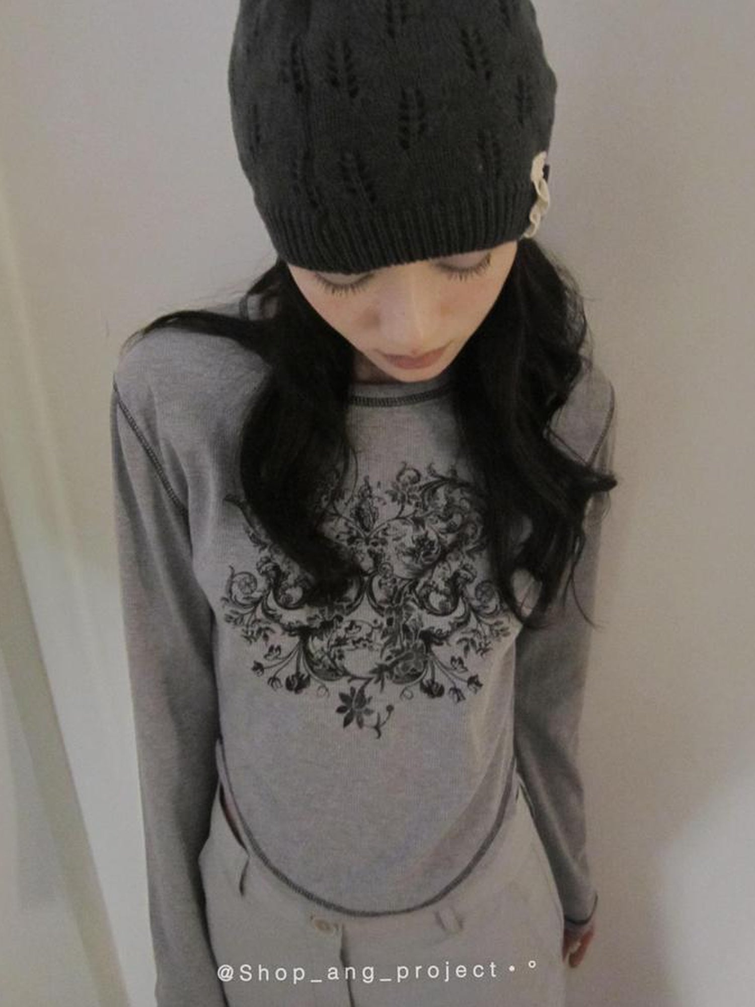 ang project Vintage Textured Knit Beanie Slouchy Ribbed Cap