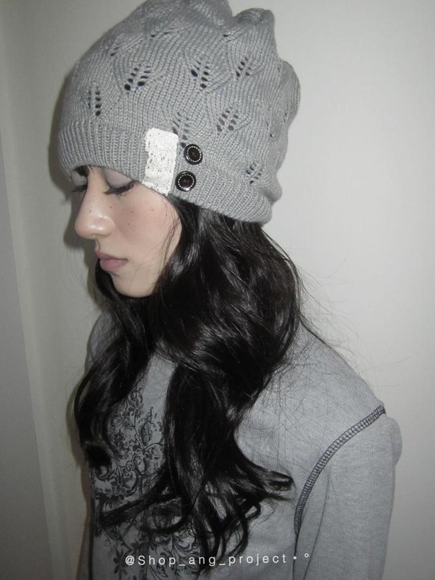 ang project Vintage Textured Knit Beanie Slouchy Ribbed Cap