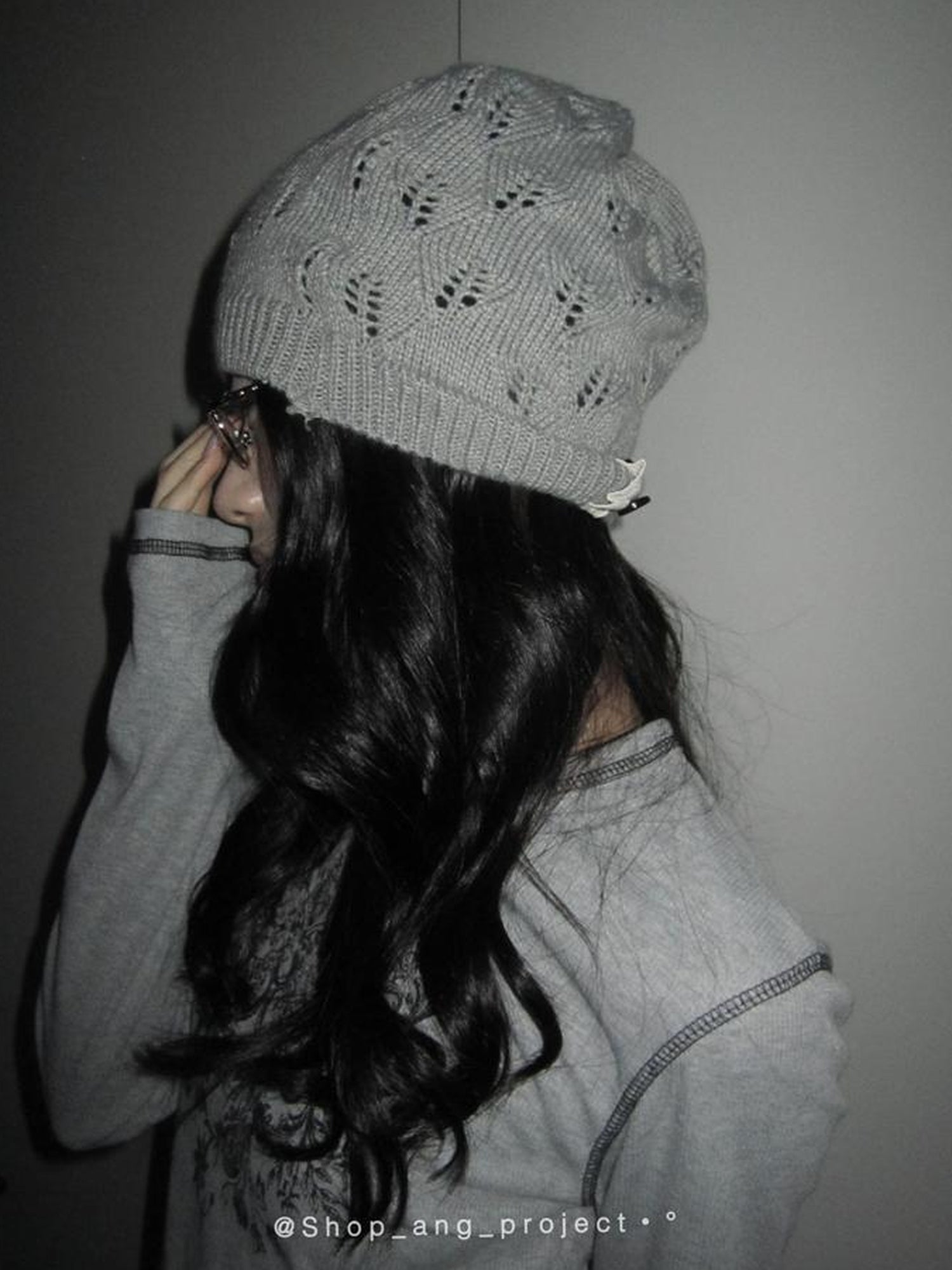 ang project Vintage Textured Knit Beanie Slouchy Ribbed Cap