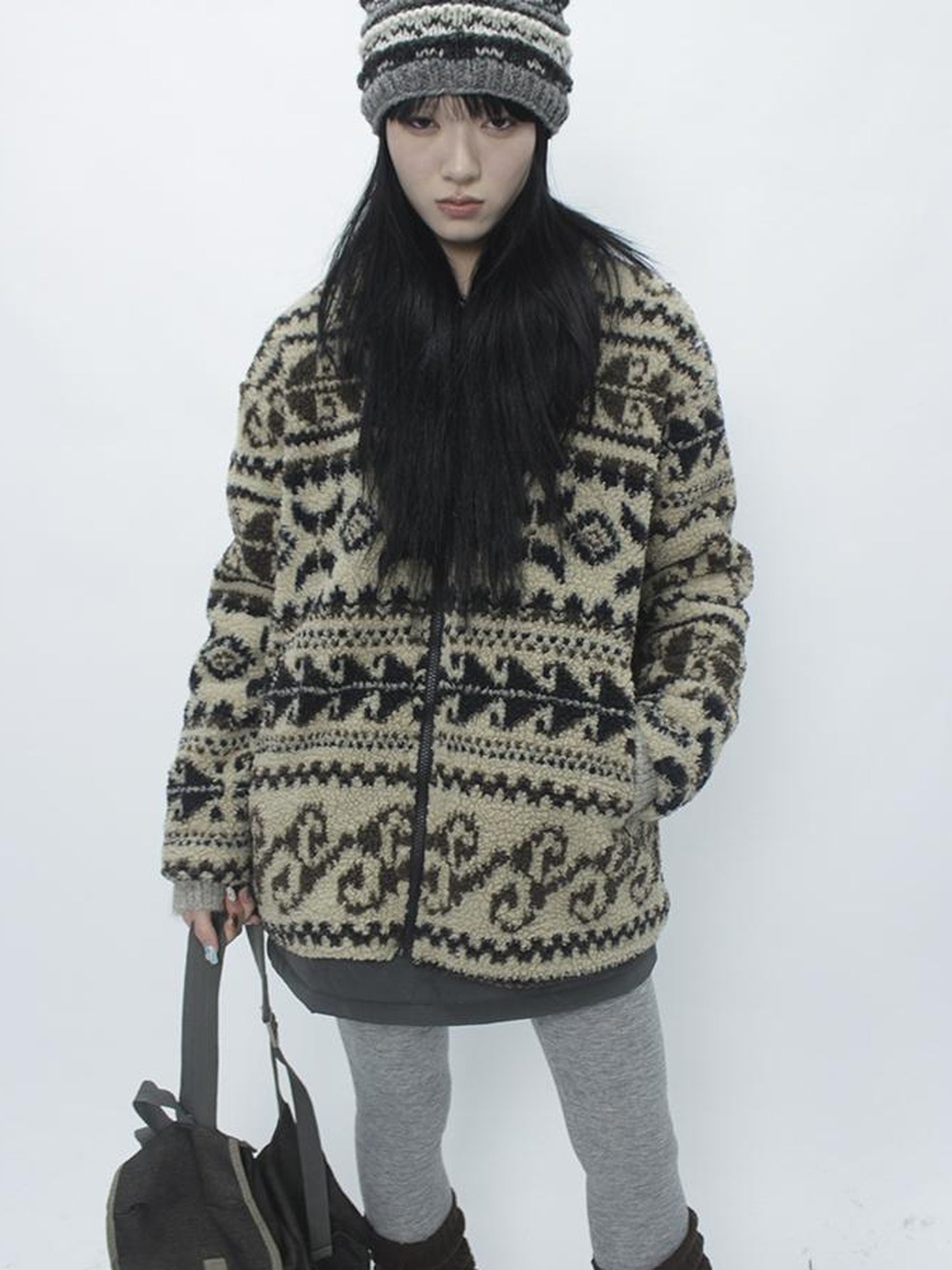 Updateang project Vintage Tribal Cashew Print Lambswool Jacket