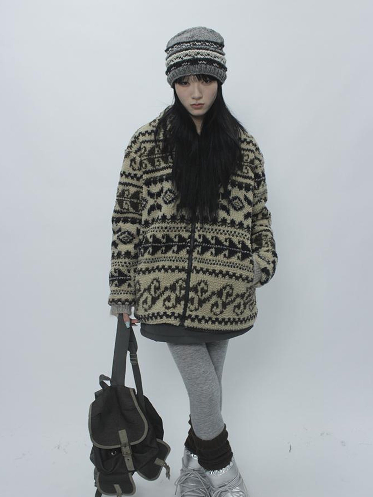 Updateang project Vintage Tribal Cashew Print Lambswool Jacket