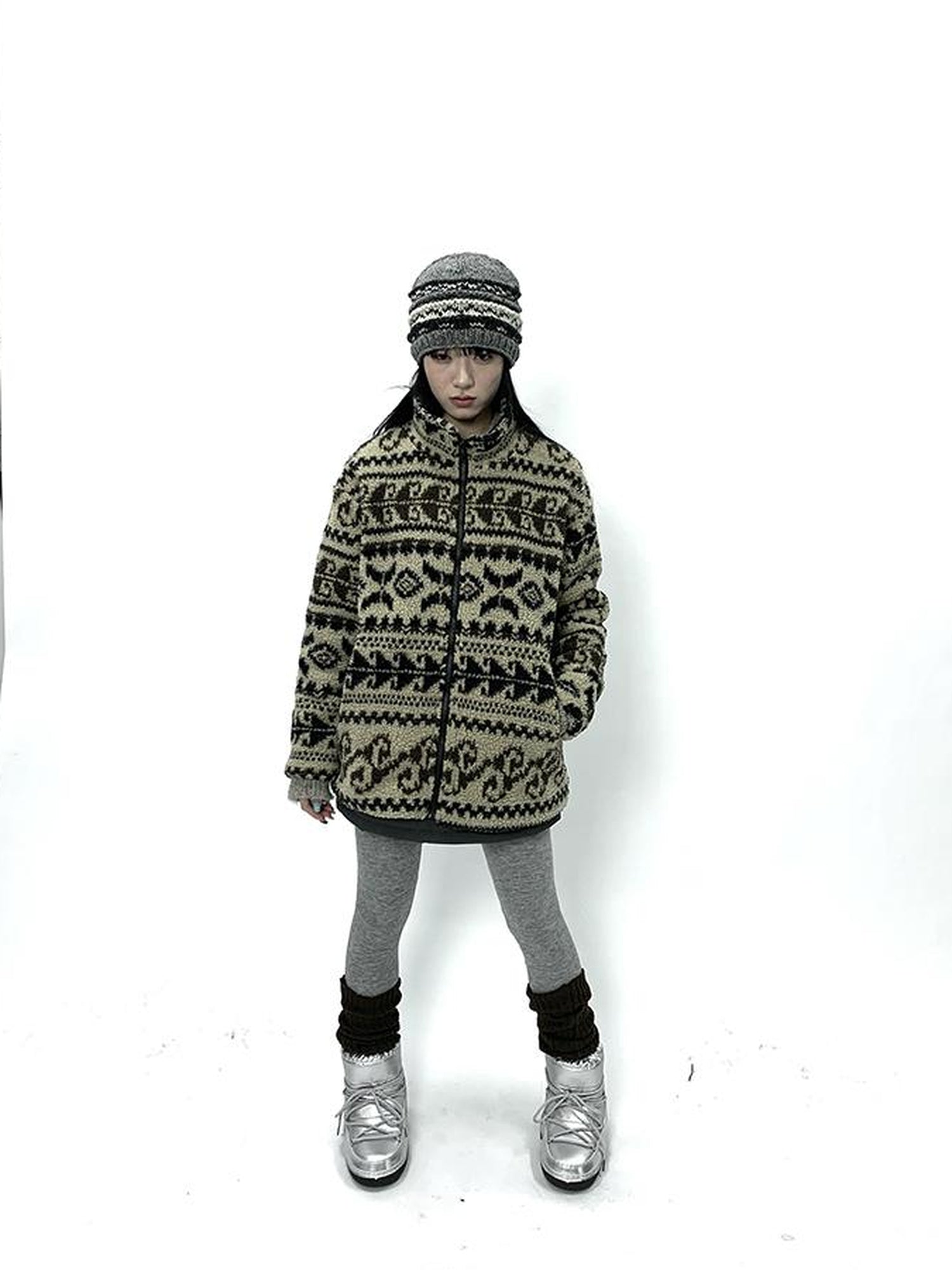 Updateang project Vintage Tribal Cashew Print Lambswool Jacket