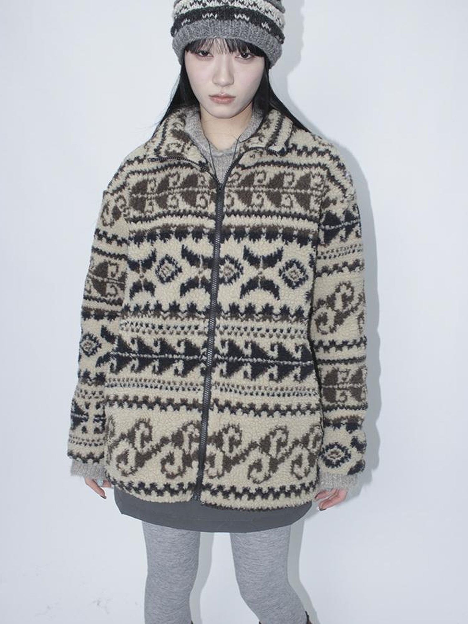 Updateang project Vintage Tribal Cashew Print Lambswool Jacket
