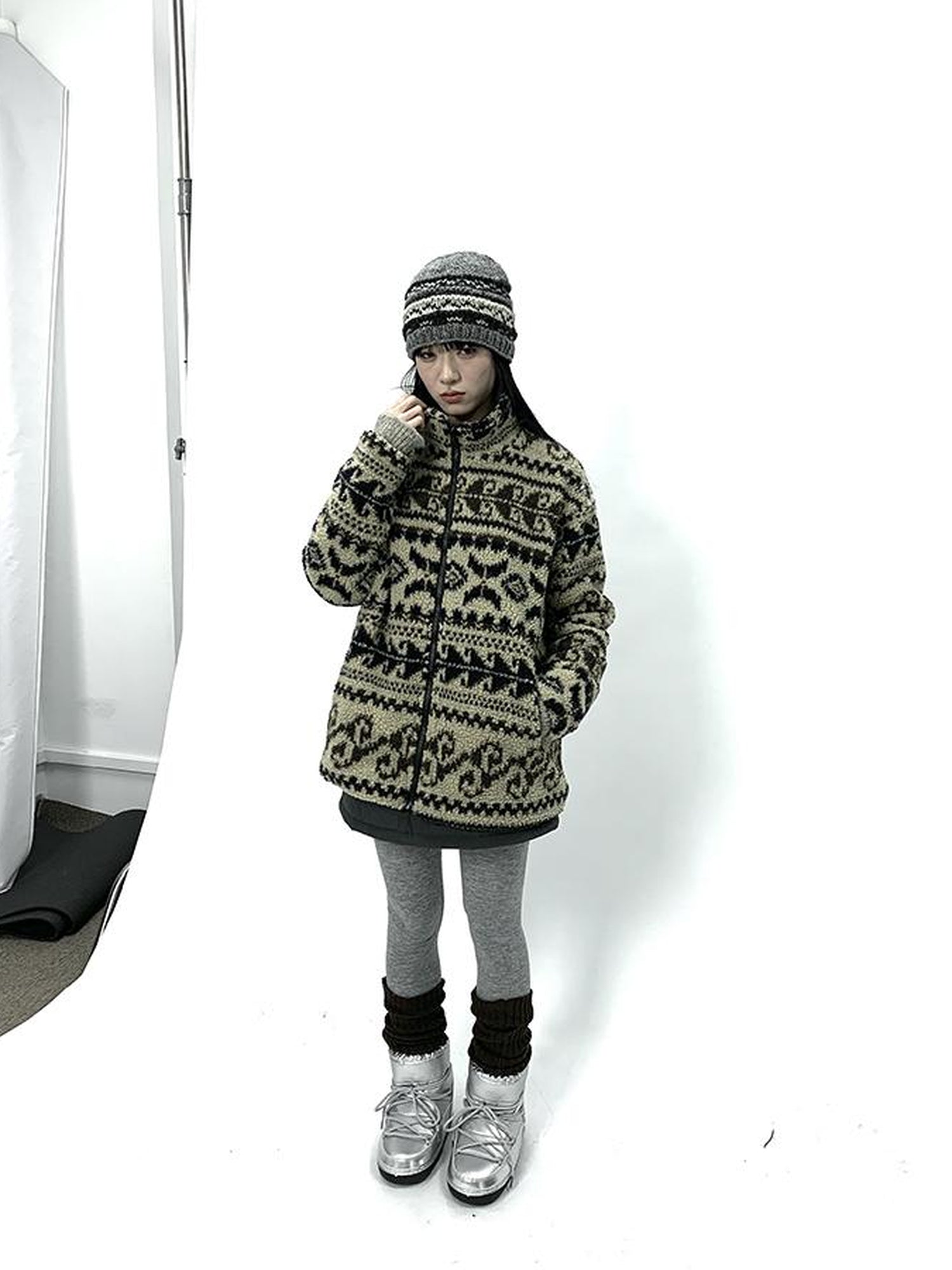 Updateang project Vintage Tribal Cashew Print Lambswool Jacket