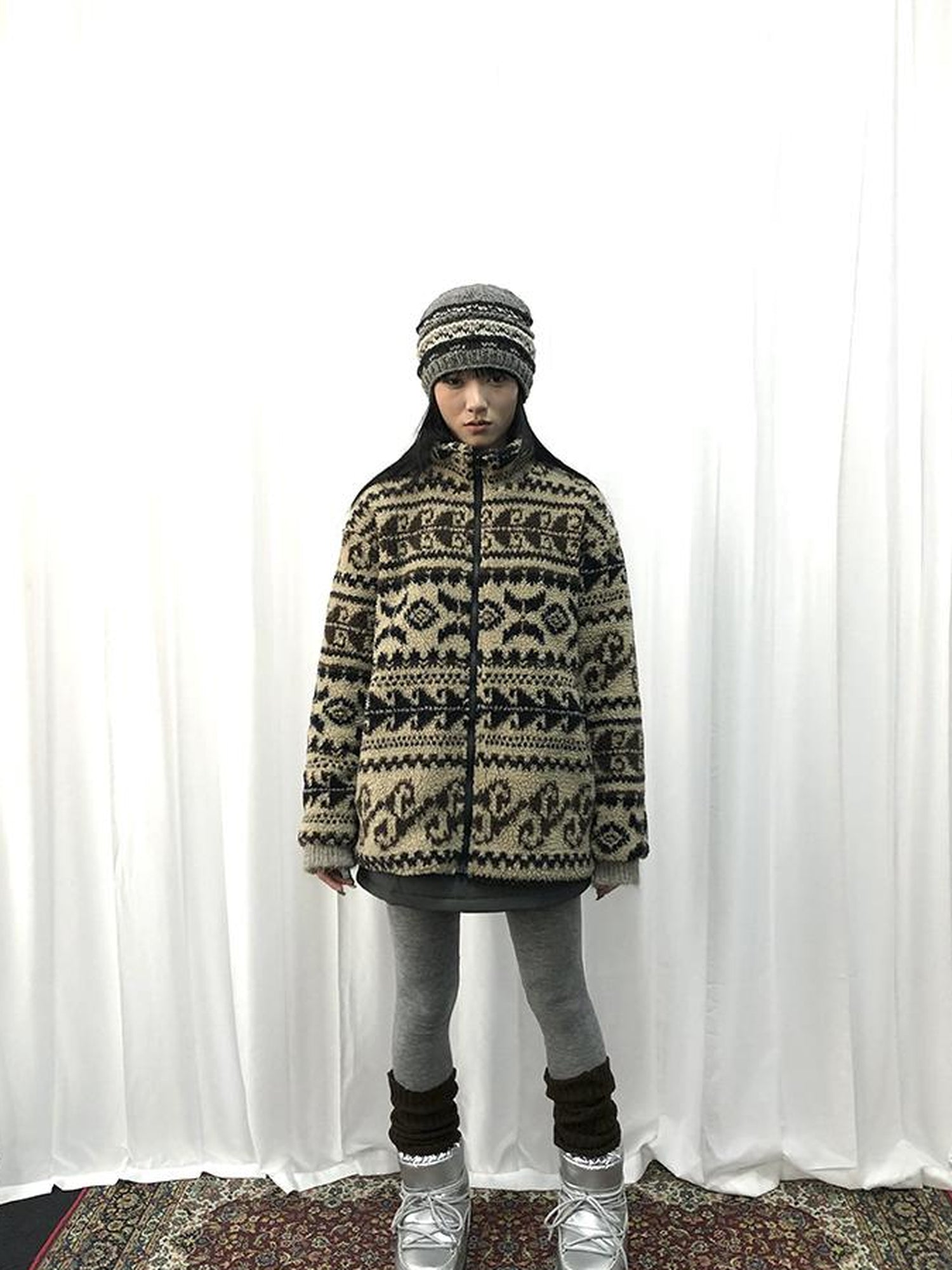Updateang project Vintage Tribal Cashew Print Lambswool Jacket